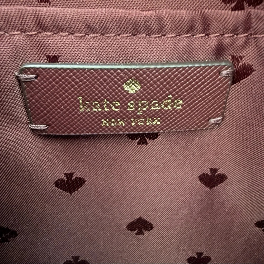 Kate Spade Burgundy Holiday Glam Accent Tote Shoulder Bag